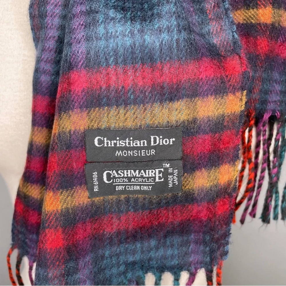 VINTAGE // Christian Dior Tartan Scarf